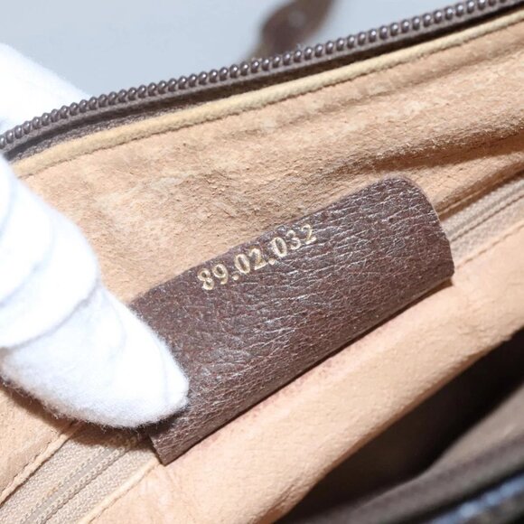 GUCCI GG Supreme Web Sherry Line Shoulder Bag PVC Beige Gold Auth KD211 - Picture 13 of 16